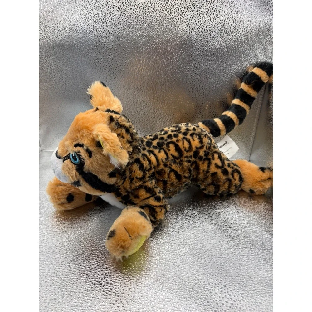 Kellytoy Brownie Brite Plush Leopard Go For Bold Yellow Glitter Paws 8201110283